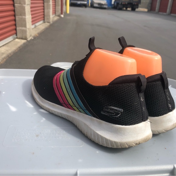 Skechers 13112 Ultra Flex Brightful Day Women’s Black Rainbow Sneakers Size 9 - Picture 10 of 11